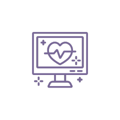 purple medical monitor icon